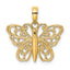 Filigree Butterfly Charm in 14K Yellow Gold - Sophia Jewelers
