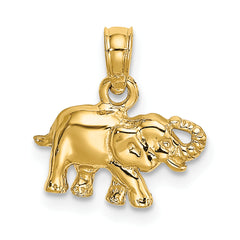 14K Polished Small Elephant Charm