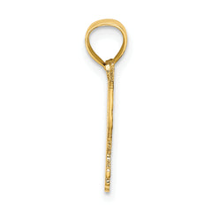 14K Polished and Engraved Hummingbird Charm