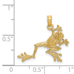 14K 2-D Textured Frog Charm