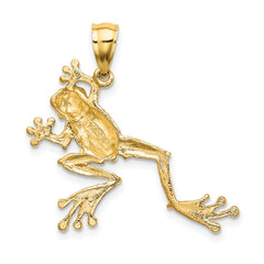 14K 2-D Textured Frog Charm