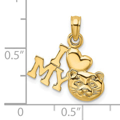 14K I LOVE MY CAT Charm