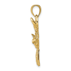 14K 2-D Deer Head Profile Charm