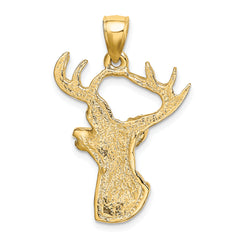 14K 2-D Deer Head Profile Charm