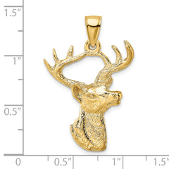 14K 2-D Deer Head Profile Charm