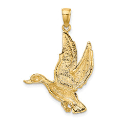 14K Flying Mallard Duck Charm