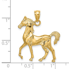 14K 3-D Polished Horse Charm