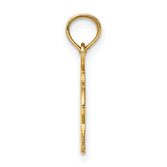 14K Engraved Flat Eagle Head Charm