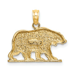14K Textured Bear Charm