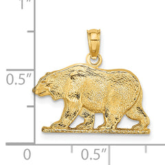 14K Textured Bear Charm