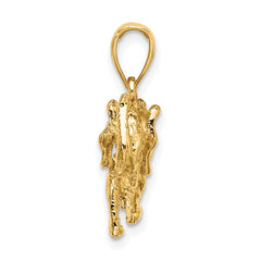14K 3-D Elephant Profile w/ Tusk Charm