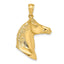 Horse Head Charm in 14K Yellow Gold, 34mm Textured - Sophia Jewelers