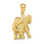 Elephant Charm in 14K Yellow Gold with Raised Trunk, 21mm - Sophia Jewelers