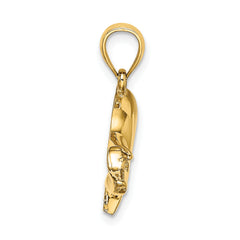 14K Polished Pig Charm