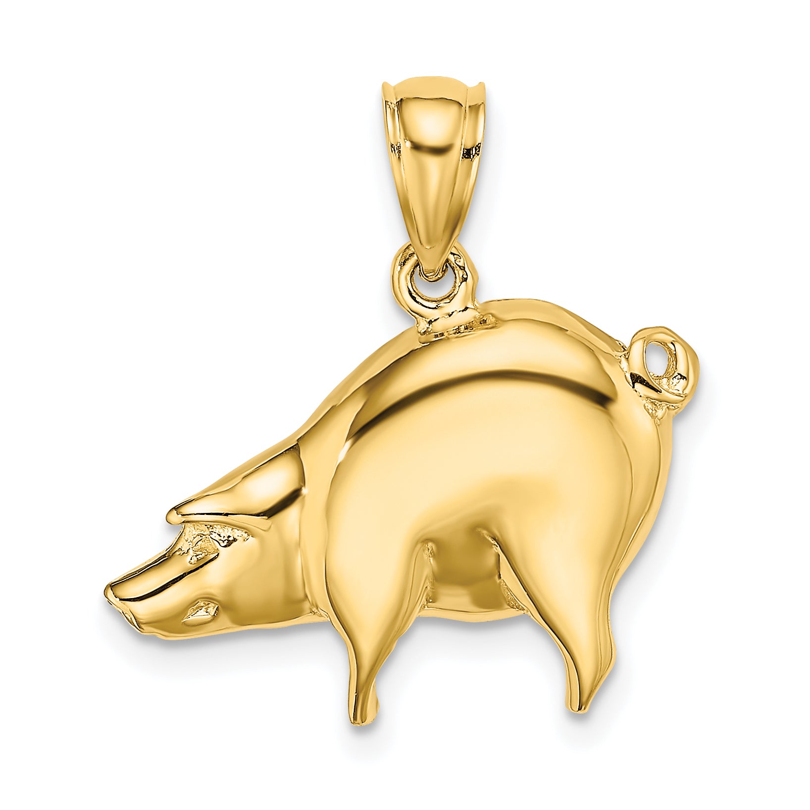 14K Polished Pig Charm