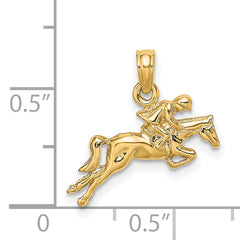 14K Jockey on Jumping Horse Charm