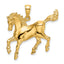 Cantering Horse Charm in 14K Yellow Gold, 34mm - Sophia Jewelers