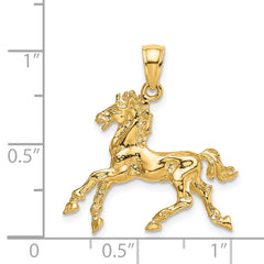 14K 3-D Horse Trotting Charm