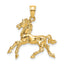 Horse Trotting Charm in 14K Yellow Gold, 28mm - Sophia Jewelers