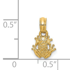14K 2-D Textured Miniature Frog Charm