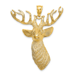 14K 3-D Textured Deer Head Charm