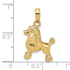 14K 3-D Poodle Dog Charm