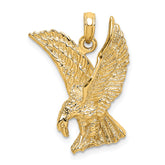 14K Eagle Landing w/Wings Up Charm
