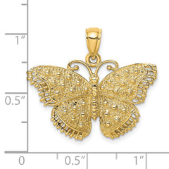 14K Textured Butterfly Charm