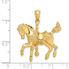 14K Carousel Horse w/Tail Up Charm