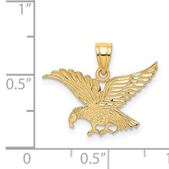 14K Flat Engraved Eagle Charm
