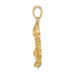 14K 2-D Textured Dragon Charm