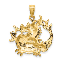 14K 2-D Textured Dragon Charm