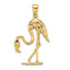 14K 3-D Textured Flamingo Charm