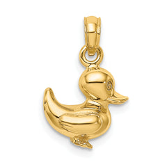 14K 3-D Duckling Charm
