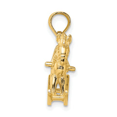 14K 3-D Playful Rocking Horse Charm