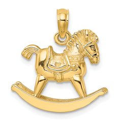 14K 3-D Playful Rocking Horse Charm