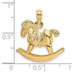 14K 3-D Playful Rocking Horse Charm