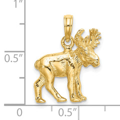 14K 3-D Textured Moose Charm
