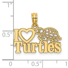 14K I HEART TURTLES Charm