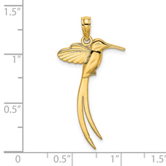14K Polished Bird w/ Long Tail Charm