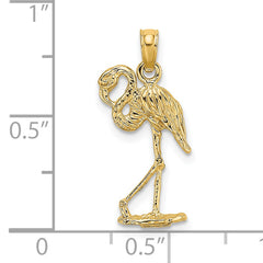 14K 3-D Flamingo w/ Head Up Charm