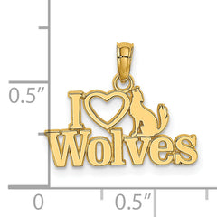 14K I HEART WOLVES Charm
