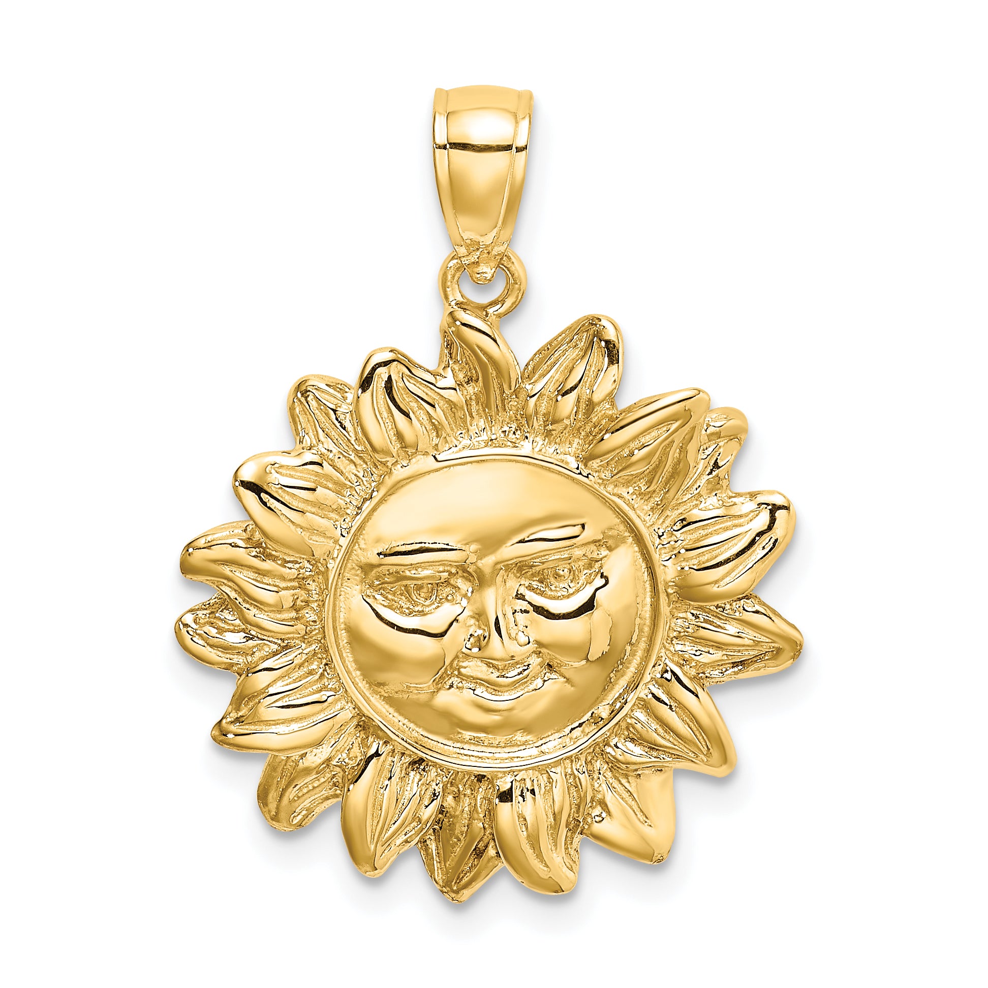 14K Smiling Sun Charm