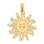 Cut-Out Smiling Sun Charm in 14K Yellow Gold, 28mm - Sophia Jewelers