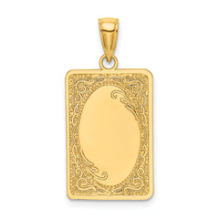 14K Rectangular Engraved Charm