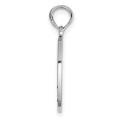 14K White Gold Enamel BIG-LITTLE SISTER Break Apart Heart Charm