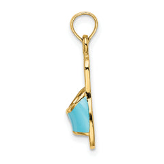 14k  3D W/ Aqua Enamel Summer Slipper Charm