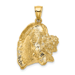 14K 3-D Enamel Large Conch Shell Charm