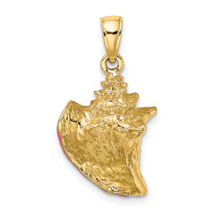 14K 3-D Enamel Conch Shell Charm