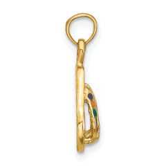 14k  3D W/ Multi-Color Enamel Double Flip-Flop Charm
